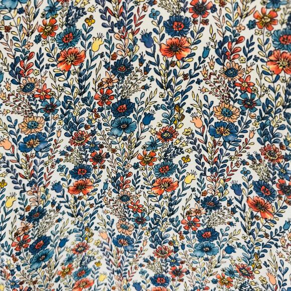 Rose + Olive Floral Print Button Front Blouse Size 2X Boho Floral Flowy Festival - Picture 6 of 8